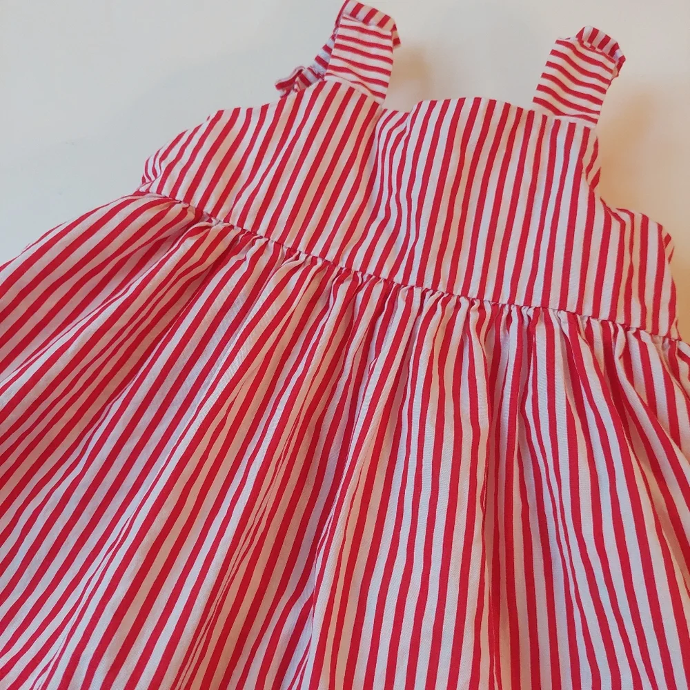 Gymboree Red & White Striped Baby Girl Dress 12–18M Summer Cotton Cute